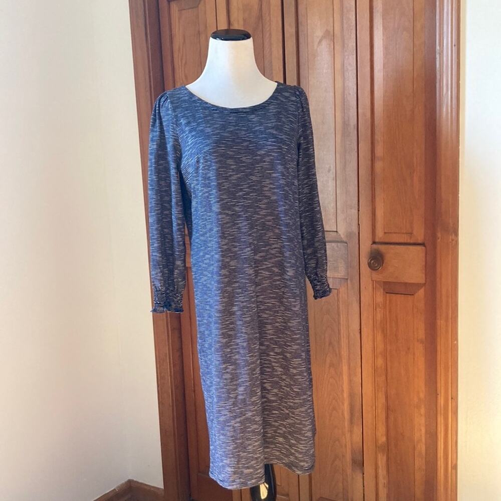 Talbots Blue & White Stretch Pullover Dress, Size S